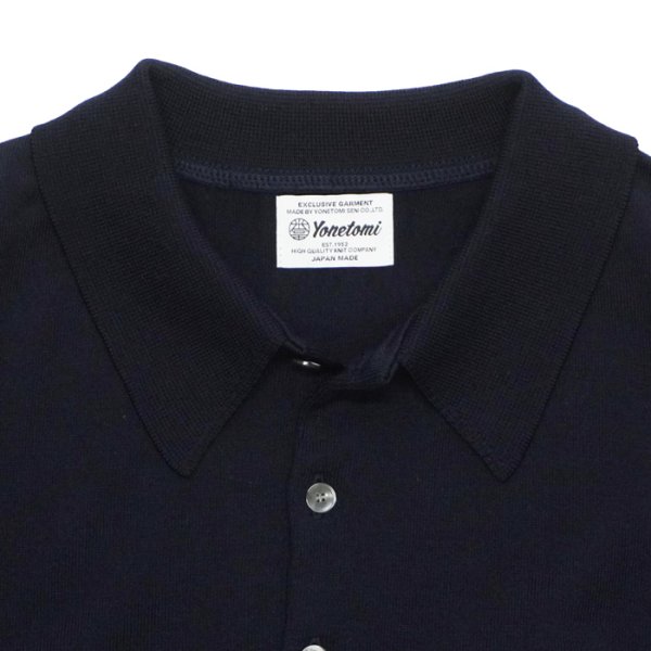 画像3: Yonetomi NEW BASIC（ヨネトミニューベーシック）SILK KNIT POLO（シルクニットポロシャツ）/ Navy（ネイビー） (3)