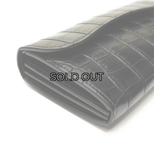 画像3: WILD SWANS（ワイルドスワンズ）WAVE（ウェイブ）ロングウォレット/ブラック"クロコダイル"×ブラック"サドルプルアップ" (3)