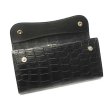 画像6: WILD SWANS（ワイルドスワンズ）WAVE（ウェイブ）ロングウォレット/ブラック"クロコダイル"×ブラック"サドルプルアップ" (6)