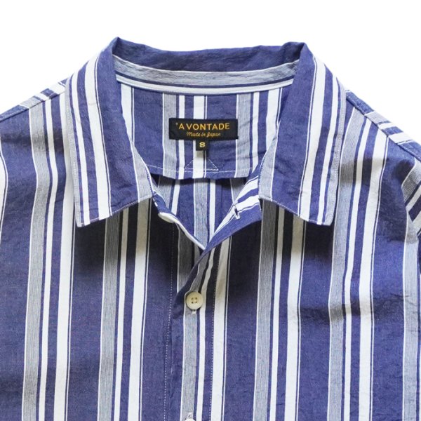 画像3: *A VONTADE（アボンタージ）Gardener Apron Shirts（ガーデナーエプロンシャツ）"Organic Cotton" / Navy Multi Stripe（ネイビーマルチストライプ） (3)