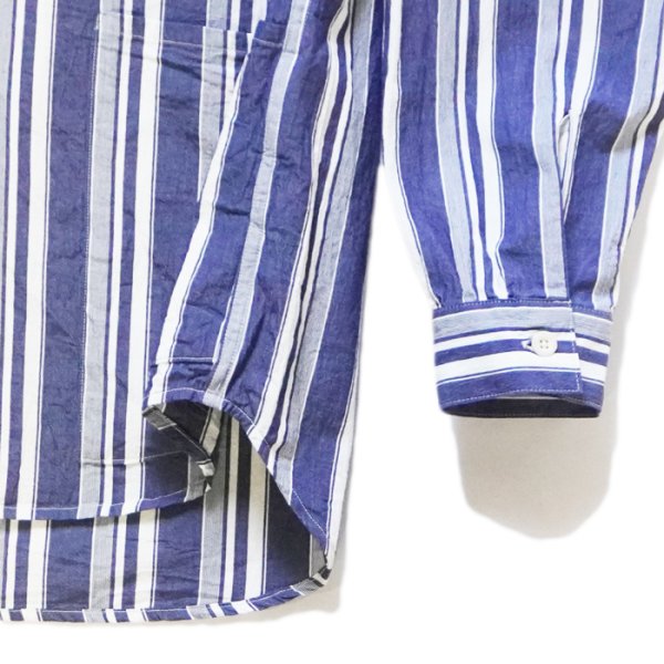 画像5: *A VONTADE（アボンタージ）Gardener Apron Shirts（ガーデナーエプロンシャツ）"Organic Cotton" / Navy Multi Stripe（ネイビーマルチストライプ） (5)
