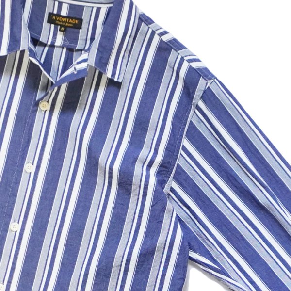 画像4: *A VONTADE（アボンタージ）Gardener Apron Shirts（ガーデナーエプロンシャツ）"Organic Cotton" / Navy Multi Stripe（ネイビーマルチストライプ） (4)