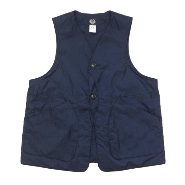 画像1: Post O'Alls（ポストオーバーオールズ）DEE Vest 2（ディー・ベスト 2）"Crinkle Nylon Taffeta" / Navy（ネイビー） (1)
