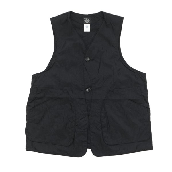 画像1: Post O'Alls（ポストオーバーオールズ）DEE Vest 2（ディー・ベスト 2）"Crinkle Nylon Taffeta" / Black（ブラック） (1)