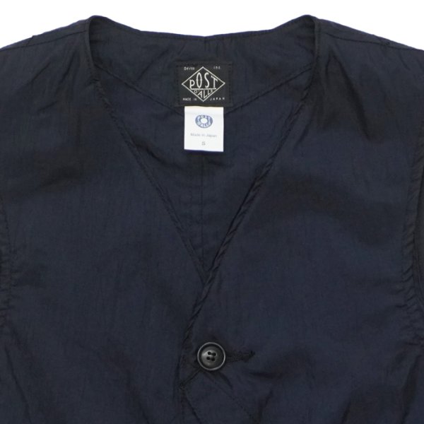 画像4: Post O'Alls（ポストオーバーオールズ）DEE Vest 2（ディー・ベスト 2）"Crinkle Nylon Taffeta" / Navy（ネイビー） (4)