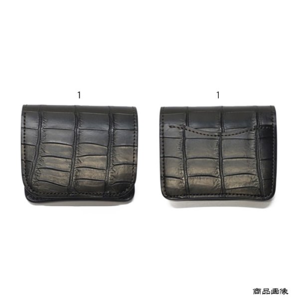 画像9: WILD SWANS（ワイルドスワンズ）CASA（カーサ）コンパクトウォレット/ブラック"クロコダイル"×ブラック"サドルプルアップ" (9)