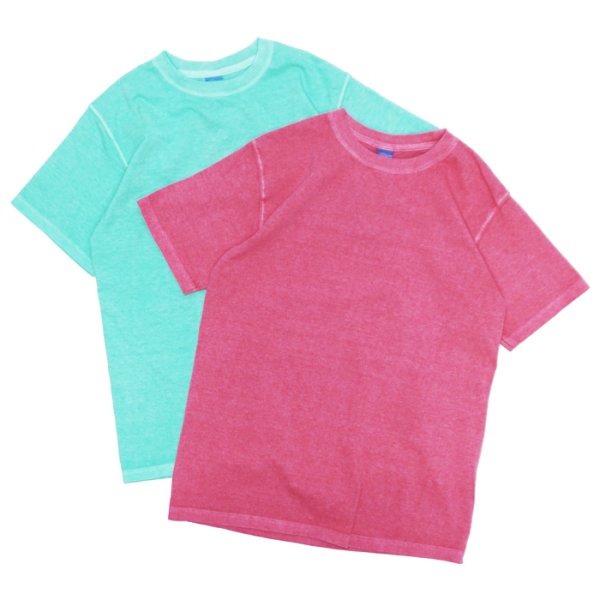 画像1: Good On（グッドオン）Short Sleeve Crew Neck Tee（ショートスリーブクルーネックTシャツ）"Pigment Dye" / Cherry（チェリー）・Mint（ミント） (1)