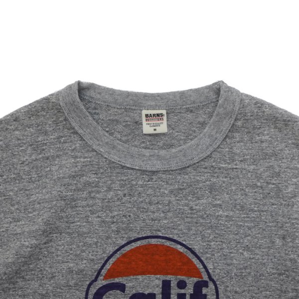 画像6: BARNS OUTFITTERS (バーンズアウトフィッターズ) "STANDARD" TSURI-AMI Crew Print T-Shirt (吊り編みクループリントTシャツ) / White（ホワイト）・Grey (グレー) (6)