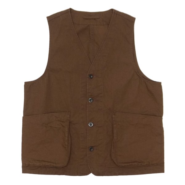 画像1: *A VONTADE（アボンタージ）Utility Vest（ユーティリティベスト）"Cotton Hemp Duck" / Brown（ブラウン） (1)