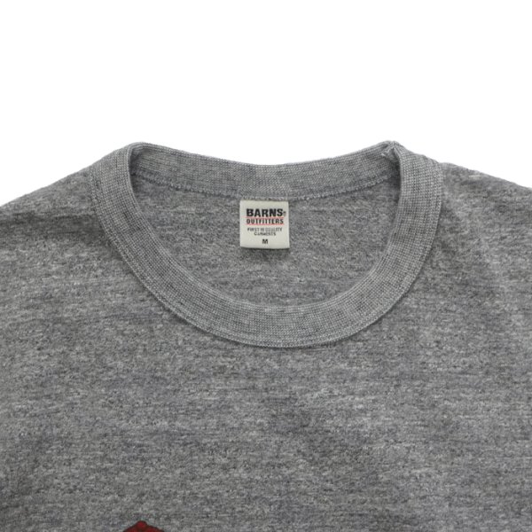 画像6: BARNS OUTFITTERS (バーンズアウトフィッターズ) "STANDARD" TSURI-AMI Crew Print T-Shirt (吊り編みクループリントTシャツ) / White（ホワイト）・Grey (グレー) (6)
