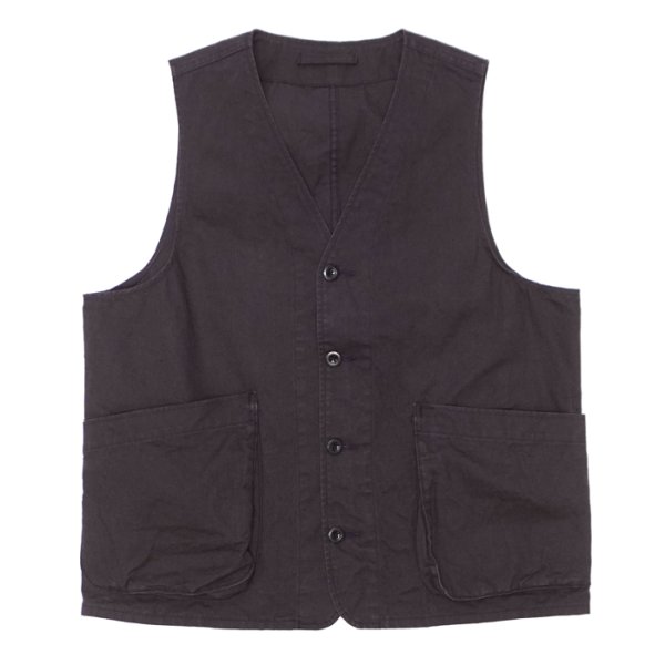 画像1: *A VONTADE（アボンタージ）Utility Vest（ユーティリティベスト）"Cotton Hemp Duck" / INK（インク） (1)