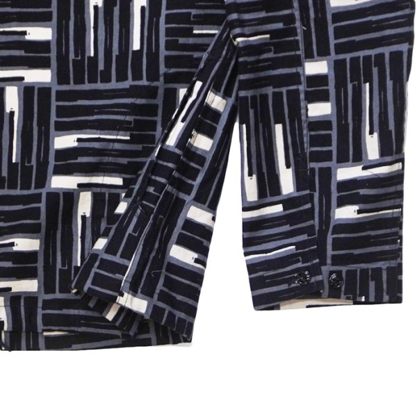 画像5: ENGINEERED GARMENTS（エンジニアードガーメンツ）Cagoule Shirt （カグールシャツ）"Cotton Tile Print Canvas" / Black（ブラック） (5)