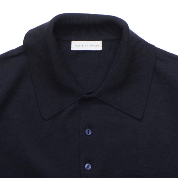 画像3: KAPTAIN SUNSHINE（キャプテンサンシャイン）Cotton Knit Poloshirt（コットンニットポロシャツ）/ Dark Navy（ダークネイビー） (3)