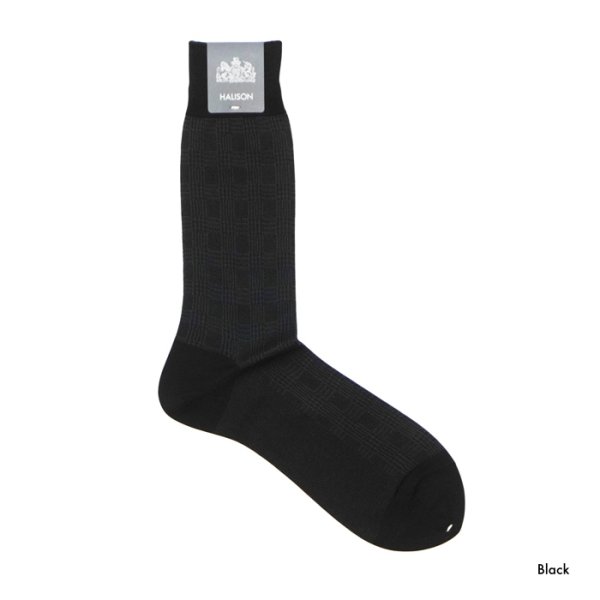 画像5: HALISON（ハリソン）シルケット綿 スモールグレンチェック ドレスソックス / 4Colors（全4色展開）※3足までメール便発送可 (5)