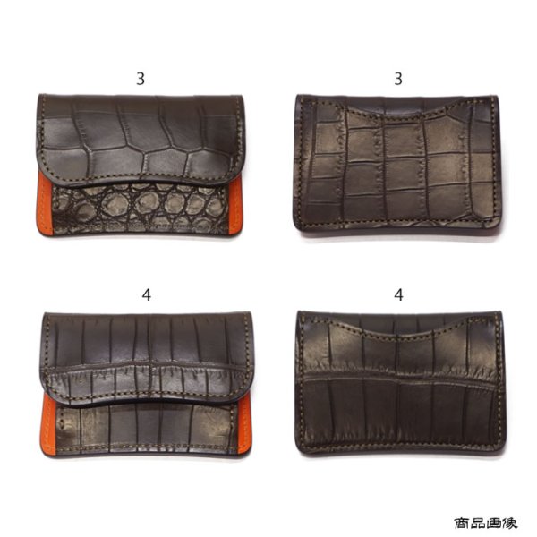 画像9: WILD SWANS（ワイルドスワンズ）TONGUE（タング）マルチコインケース/チョコ"クロコダイル"×オレンジ"ブッテーロ" (9)