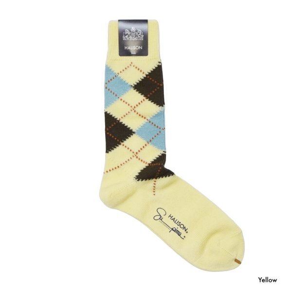 画像3: HALISON（ハリソン）スーピマアーガイルソックス ”パステル” / 3Colros（全3色展開）※3足までメール便発送可 (3)