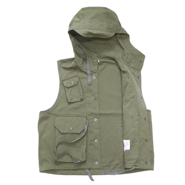 画像3: ENGINEERED GARMENTS（エンジニアードガーメンツ）Field Vest（フィールドベスト）"Cotton Sanded Cloth" / Khaki（カーキ） (3)