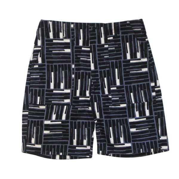 画像1: ENGINEERED GARMENTS（エンジニアードガーメンツ）Fatigue Short（ファティーグショーツ）"CL Tile Print Camvas" / Black（ブラック） (1)