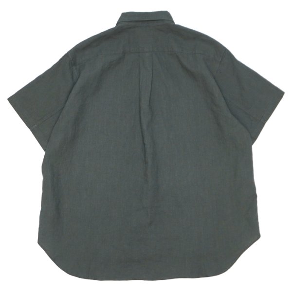 画像2: alvana（アルヴァナ）LINEN S/S REGULAR COLLAR SHIRT （リネンS/Sレギュラーカラーシャツ）/ Dark Khaki（ダークカーキ） (2)