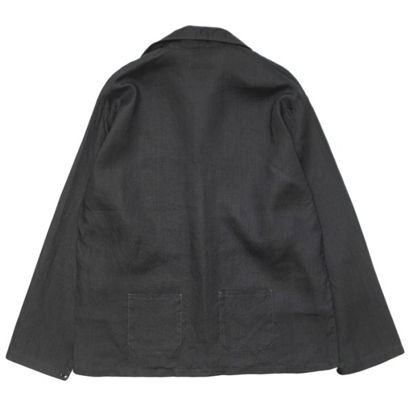 画像4: Nigel Cabourn（ナイジェル・ケーボン）FRENCH PULLOVER SHIRT（フレンチプルオーバーシャツ）"LINEN" / Off White（オフホワイト）・Dark Charcoal（ダークチャコール） (4)