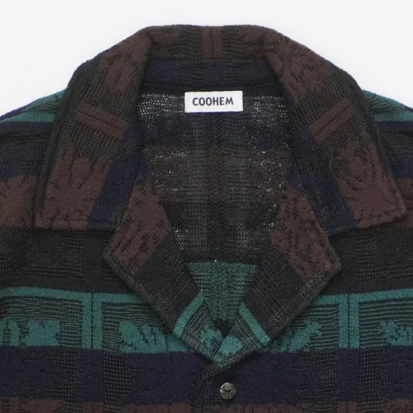 画像3: COOHEM（コーヘン）HAWAIIAN QUILT KNIT SHIRT（ハワイアンキルトニットシャツ）/ Black（ブラック） (3)