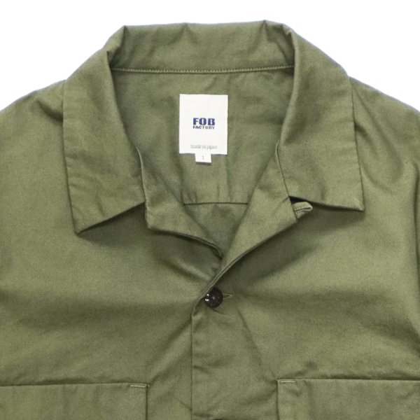 画像5: F.O.B FACTORY（エフオービーファクトリー）OPEN COLLAR SHIRT（オープンカラーシャツ）"BAD DYE POPLIN" / Olive（オリーブ）・Khaki（カーキ） (5)