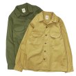 画像1: F.O.B FACTORY（エフオービーファクトリー）OPEN COLLAR SHIRT（オープンカラーシャツ）"BAD DYE POPLIN" / Olive（オリーブ）・Khaki（カーキ） (1)