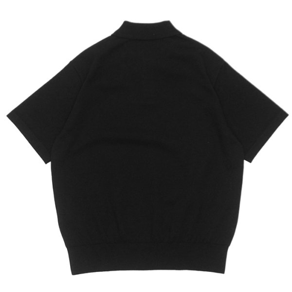 画像4: Yonetomi NEW BASIC（ヨネトミニューベーシック）LIGHT WAVE COTTON KNIT POLO（ライトウェーブコットンニットポロシャツ）/ Black（ブラック）・Gray（グレー） (4)