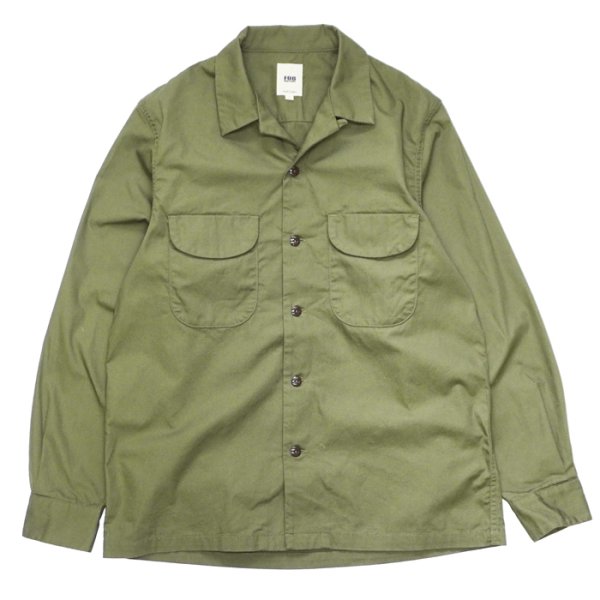 画像3: F.O.B FACTORY（エフオービーファクトリー）OPEN COLLAR SHIRT（オープンカラーシャツ）"BAD DYE POPLIN" / Olive（オリーブ）・Khaki（カーキ） (3)
