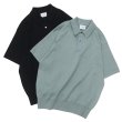 画像1: Yonetomi NEW BASIC（ヨネトミニューベーシック）LIGHT WAVE COTTON KNIT POLO（ライトウェーブコットンニットポロシャツ）/ Black（ブラック）・Gray（グレー） (1)