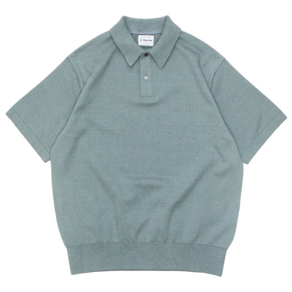 画像2: Yonetomi NEW BASIC（ヨネトミニューベーシック）LIGHT WAVE COTTON KNIT POLO（ライトウェーブコットンニットポロシャツ）/ Black（ブラック）・Gray（グレー） (2)