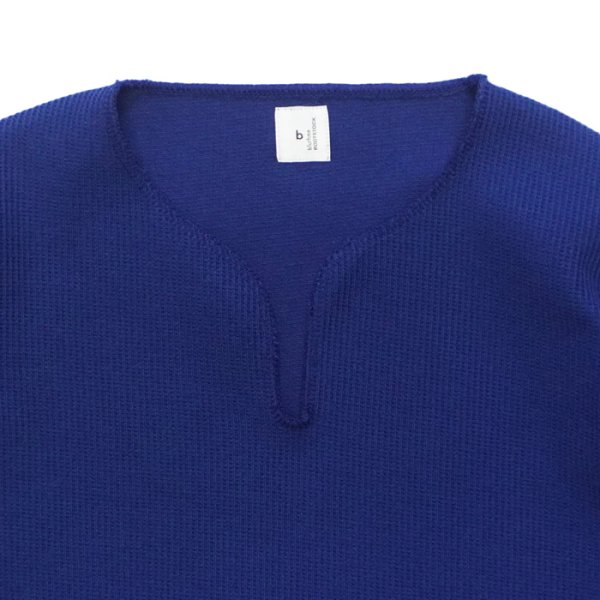 画像3: blurhms ROOTSTOCK（ブラームスルーツストック）Rough&Smooth Thermal Over-Neck S/S（ラフ&スムースサーマルオーバーネックシャツS/S）/ Blue（ブルー） (3)