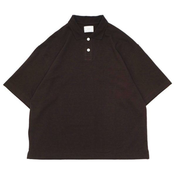 画像1: EVCON（エビコン）KANOKO POLO S/S TEE（カノコポロショートスリーブTシャツ） / Dark Brown（ダークブラウン） (1)