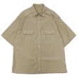 画像1: blurhms ROOTSTOCK（ブラームスルーツストック）Hard Twist Chambray Work Shirt S/S（ハードツイストシャンブレーシャツ S/S）/ Beige（ベージュ） (1)