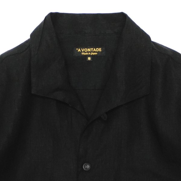 画像5: *A VONTADE（アボンタージ）Italian Open Collar Shirts SS（イタリアンオープンカラーシャツSS）"Highcount Linen Chambray" / Ecru（エクリュ）・Black（ブラック） (5)
