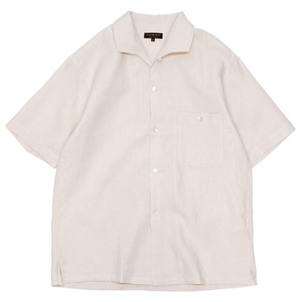 画像2: *A VONTADE（アボンタージ）Italian Open Collar Shirts SS（イタリアンオープンカラーシャツSS）"Highcount Linen Chambray" / Ecru（エクリュ）・Black（ブラック） (2)