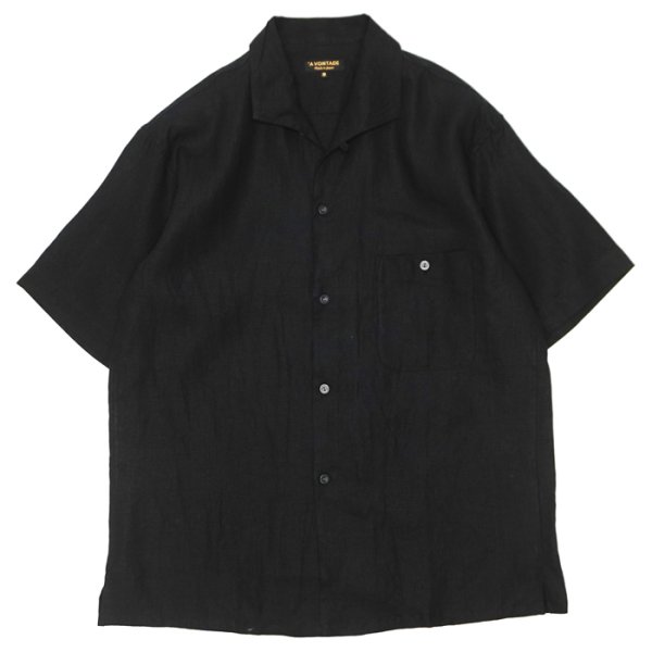 画像3: *A VONTADE（アボンタージ）Italian Open Collar Shirts SS（イタリアンオープンカラーシャツSS）"Highcount Linen Chambray" / Ecru（エクリュ）・Black（ブラック） (3)