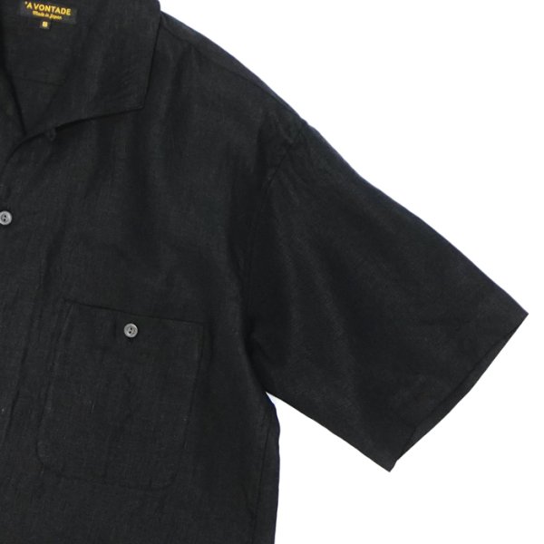 画像6: *A VONTADE（アボンタージ）Italian Open Collar Shirts SS（イタリアンオープンカラーシャツSS）"Highcount Linen Chambray" / Ecru（エクリュ）・Black（ブラック） (6)