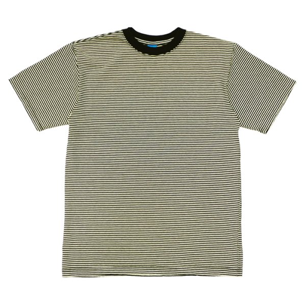 画像1: Good On（グッドオン）Mini Stripe Short Sleeve Crew Neck Tee（ミニストライプショートスリーブクルーネックTシャツ） / Lemon（レモン） (1)