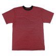 画像1: Good On（グッドオン）Mini Stripe Short Sleeve Crew Neck Tee（ミニストライプショートスリーブクルーネックTシャツ） / Flamingo（フラミンゴ） (1)