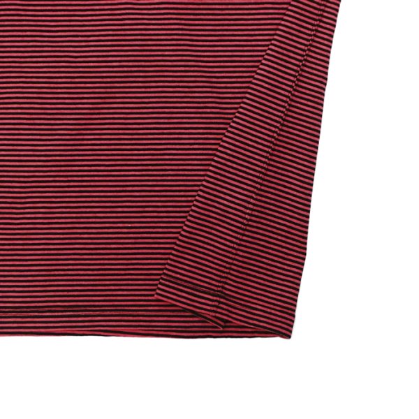 画像5: Good On（グッドオン）Mini Stripe Short Sleeve Crew Neck Tee（ミニストライプショートスリーブクルーネックTシャツ） / Flamingo（フラミンゴ） (5)