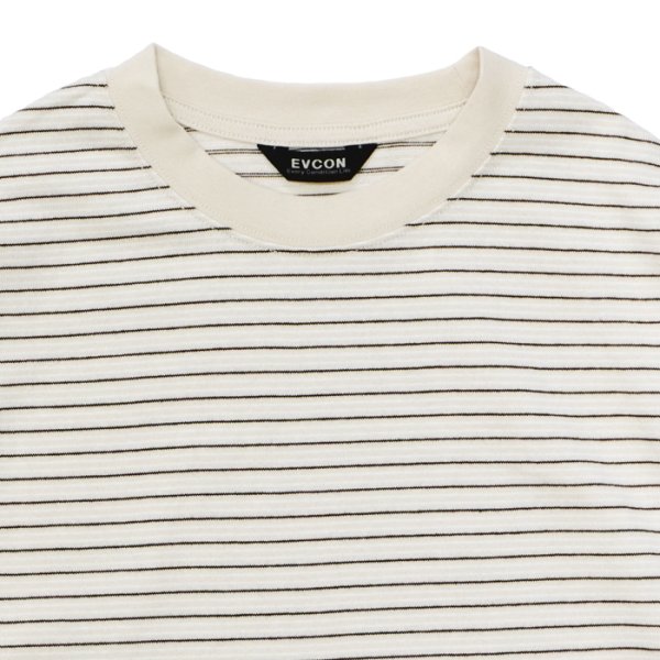 画像3: EVCON（エビコン）BORDER WIDE S/S TEE（ボーダーワイドショートスリーブTシャツ） / Ivory（アイボリー） (3)