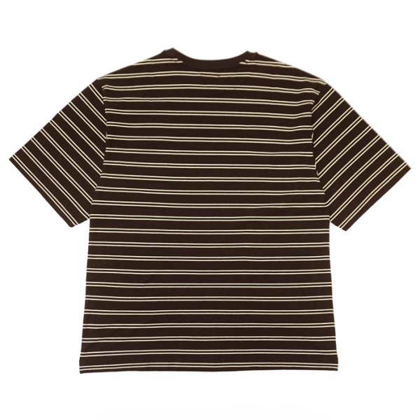 画像2: KAPTAIN SUNSHINE（キャプテンサンシャイン）Hard Twisted Stripe Jersey SS Tee（ハードツイステッドストライプジャージーショートスリーブTee）"HARD TWISTED COTTON BORDER JERSEY" / Brown Wide Stripe（ブラウンワイドストライプ） (2)