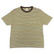 画像1: felco（フェルコ） S/S Crew Pocket Tee（S/SクルーポケットTシャツ）”OLD PAPER STRIPE" / Green Beige×Olive Stripe（グリーンベージュ×オリーブストライプ） (1)