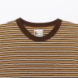 画像3: felco（フェルコ） S/S Crew Pocket Tee（S/SクルーポケットTシャツ）”OLD PAPER STRIPE" / Brown Beige×Oramnge Stripe（ブラウンベージュ×オレンジストライプ） (3)