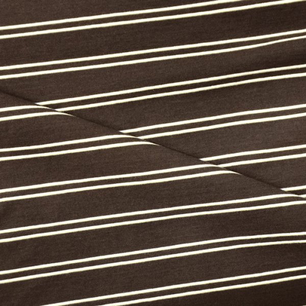 画像6: KAPTAIN SUNSHINE（キャプテンサンシャイン）Hard Twisted Stripe Jersey SS Tee（ハードツイステッドストライプジャージーショートスリーブTee）"HARD TWISTED COTTON BORDER JERSEY" / Brown Wide Stripe（ブラウンワイドストライプ） (6)