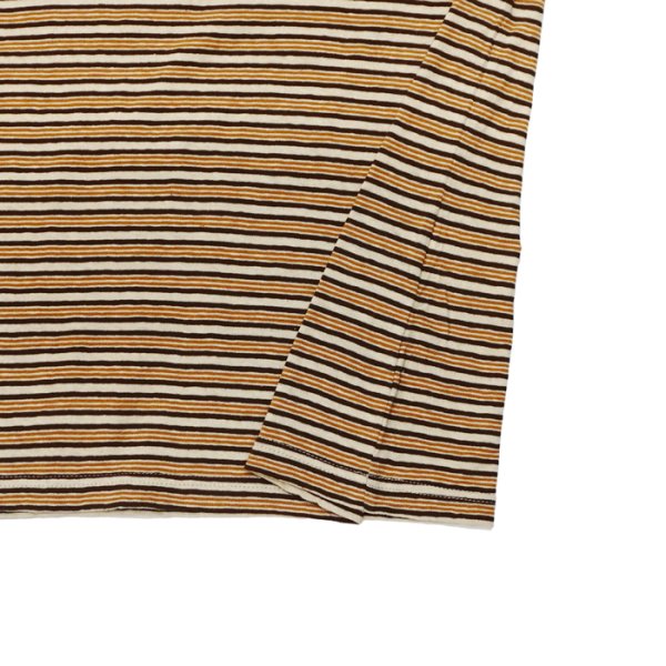 画像5: felco（フェルコ） S/S Crew Pocket Tee（S/SクルーポケットTシャツ）”OLD PAPER STRIPE" / Brown Beige×Oramnge Stripe（ブラウンベージュ×オレンジストライプ） (5)