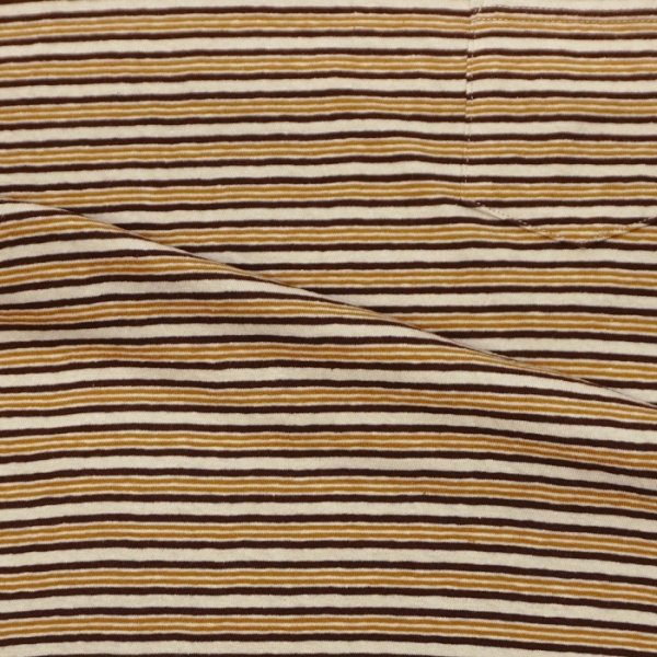 画像6: felco（フェルコ） S/S Crew Pocket Tee（S/SクルーポケットTシャツ）”OLD PAPER STRIPE" / Brown Beige×Oramnge Stripe（ブラウンベージュ×オレンジストライプ） (6)