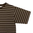 画像4: KAPTAIN SUNSHINE（キャプテンサンシャイン）Hard Twisted Stripe Jersey SS Tee（ハードツイステッドストライプジャージーショートスリーブTee）"HARD TWISTED COTTON BORDER JERSEY" / Brown Wide Stripe（ブラウンワイドストライプ） (4)