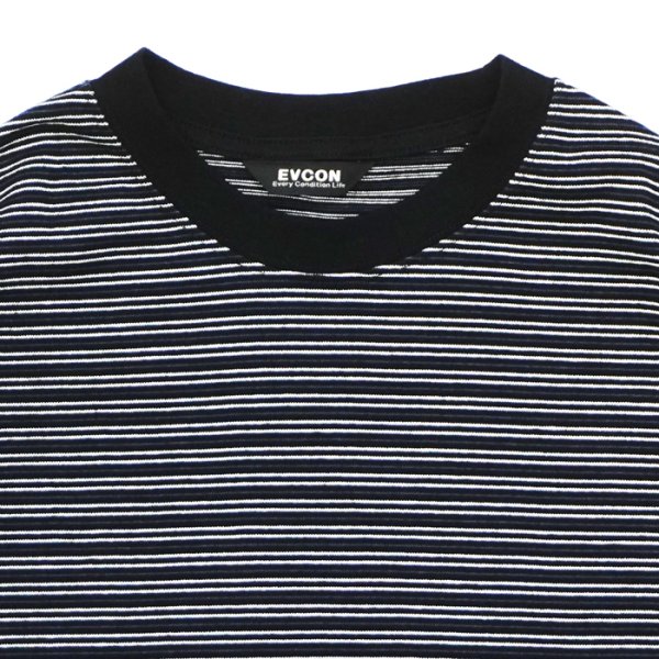 画像3: EVCON（エビコン）BORDER WIDE S/S TEE（ボーダーワイドショートスリーブTシャツ） / Black（ブラック） (3)